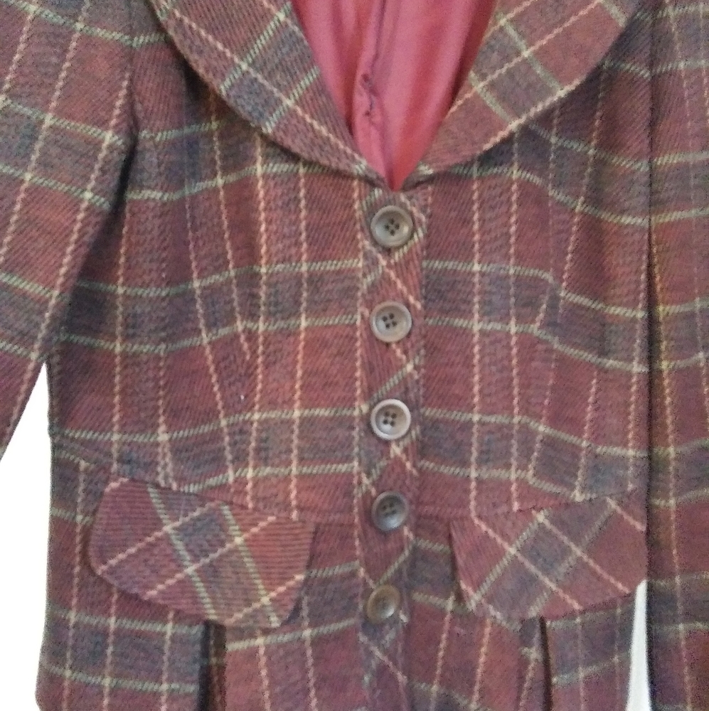Nanette Lepore wool plaid suit